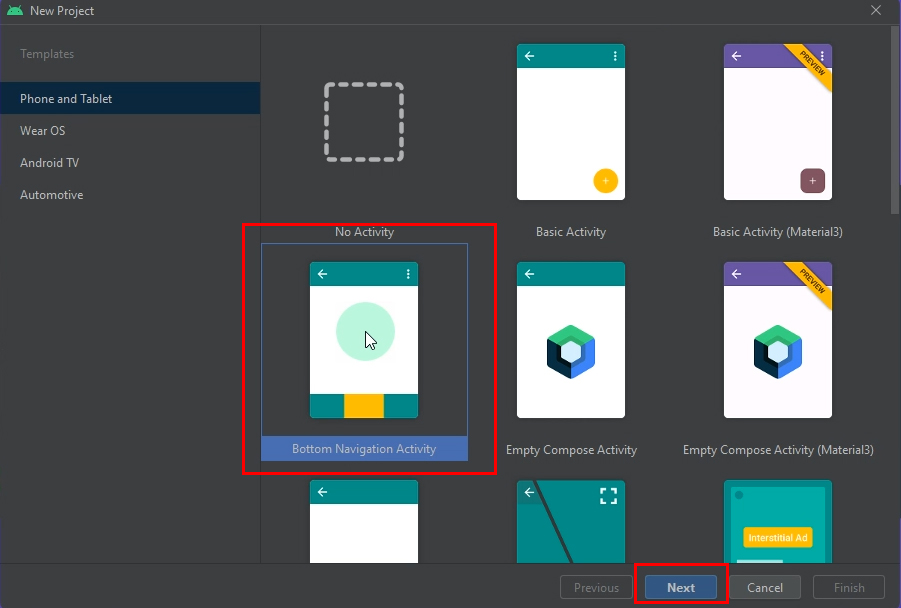 create new project in android studio on windows 11