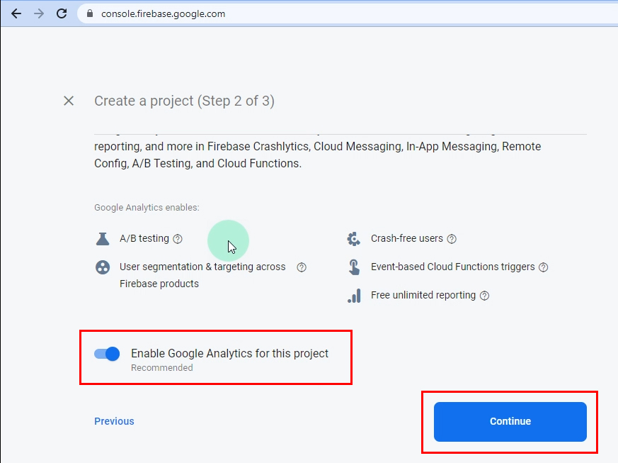 create new project in firebase on windows 11