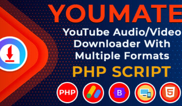 YouMate Website - YouTube Video Downloader Online With Multiple Quality and Formats - PHP Script